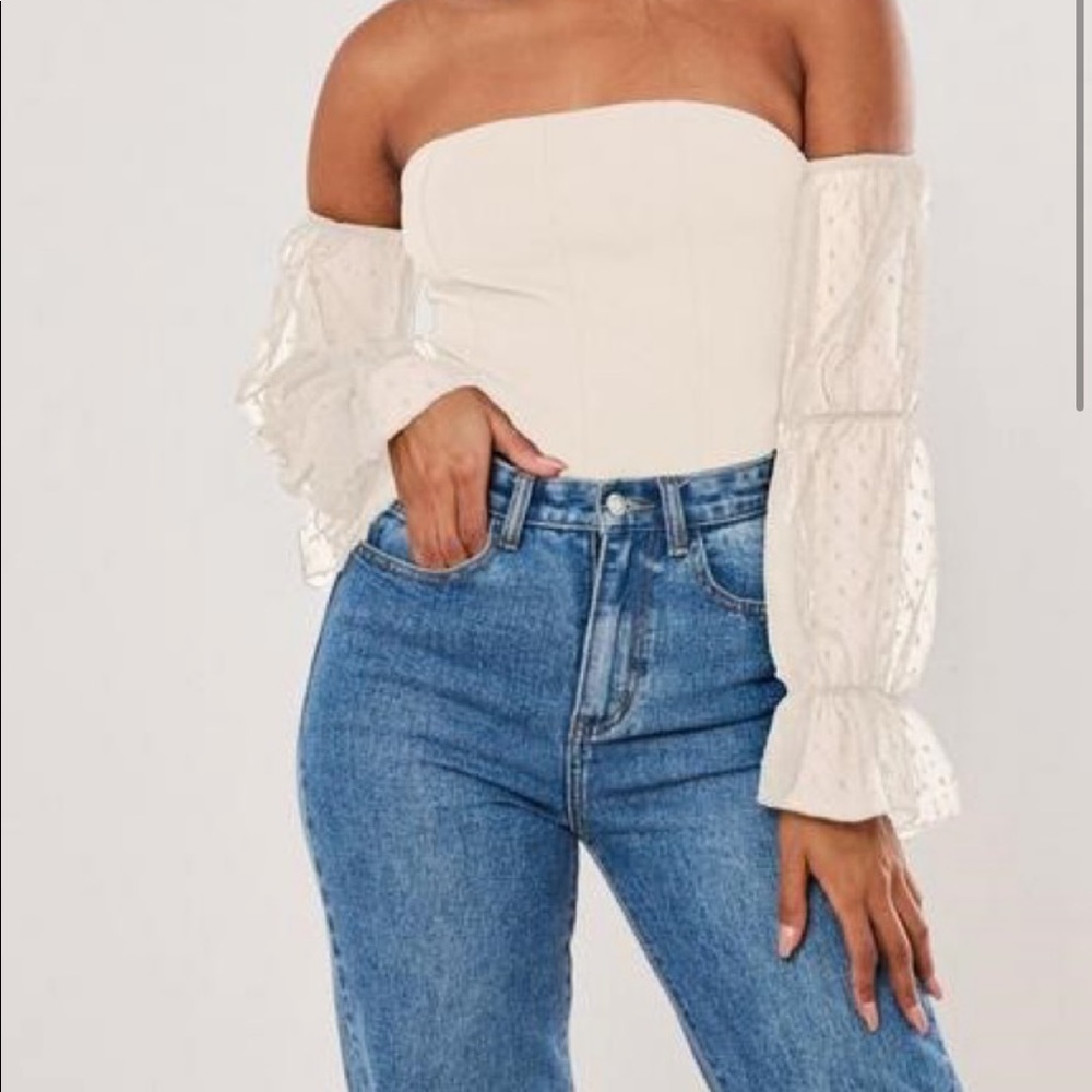 MISGUIDED WHITE MESH BODY SUIT